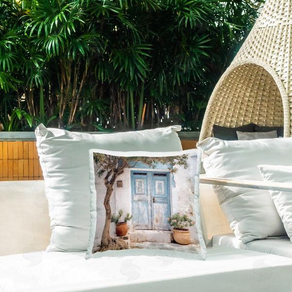 Stupell Industries Riley B | Tree & Blue Doorway Printed Throw Pillow