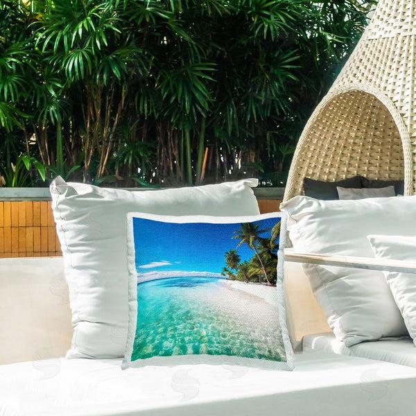 Stupell Industries Riley B | Tropical Summer Shore Printed Throw Pillow