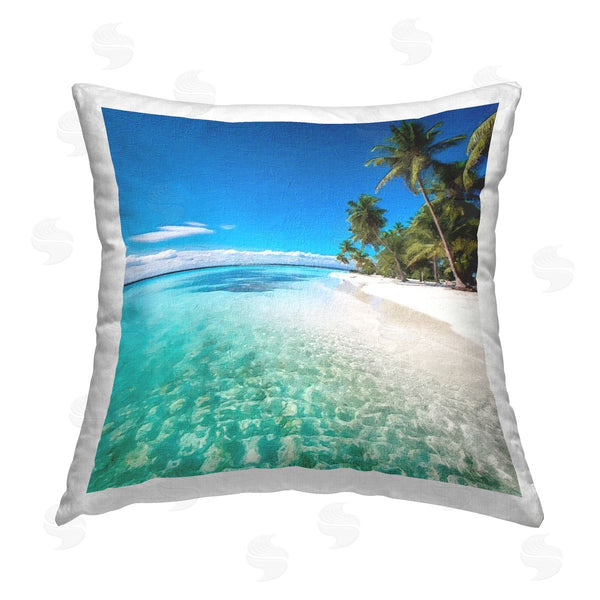 stupell industries Riley B | Tropical Summer Shore Printed Throw Pillow