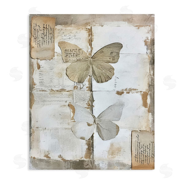 stupell industries Riley B | Vintage Butterfly Collage Wall Art