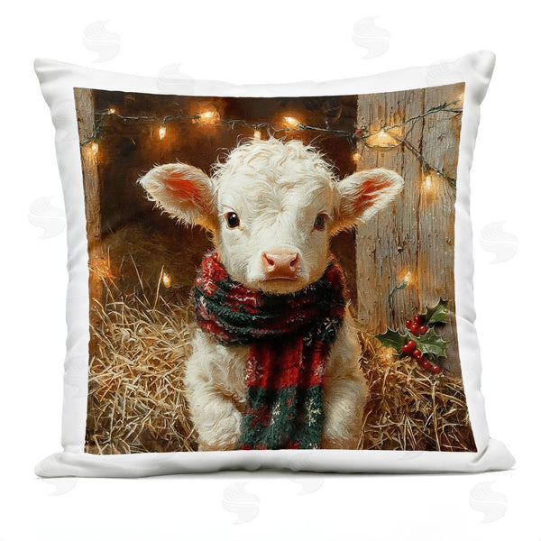 Stupell Industries Riley B | White Calf With Holiday Lights Printed Throw Pillow