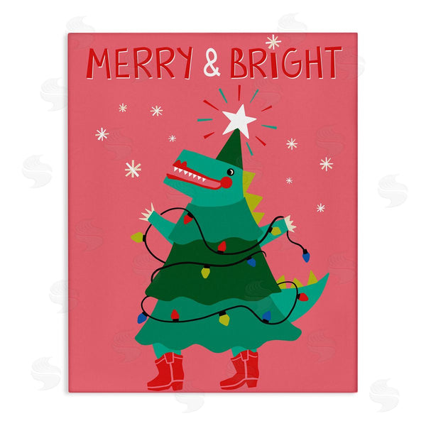 stupell industries Riley Hutchens | Merry and Bright Dinosaur