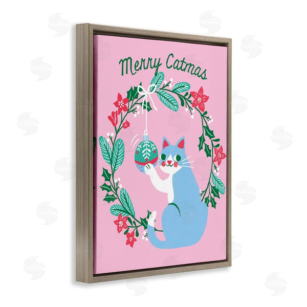 Stupell Industries Riley Hutchens | Merry Christmas Pink Cat