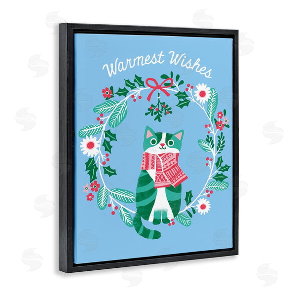 Stupell Industries Riley Hutchens | Warmest Wishes Seasonal Cat