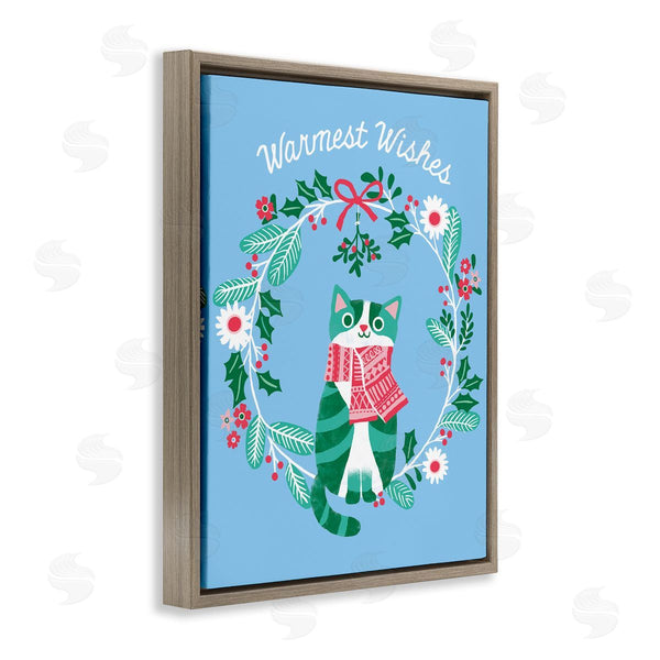 Stupell Industries Riley Hutchens | Warmest Wishes Seasonal Cat