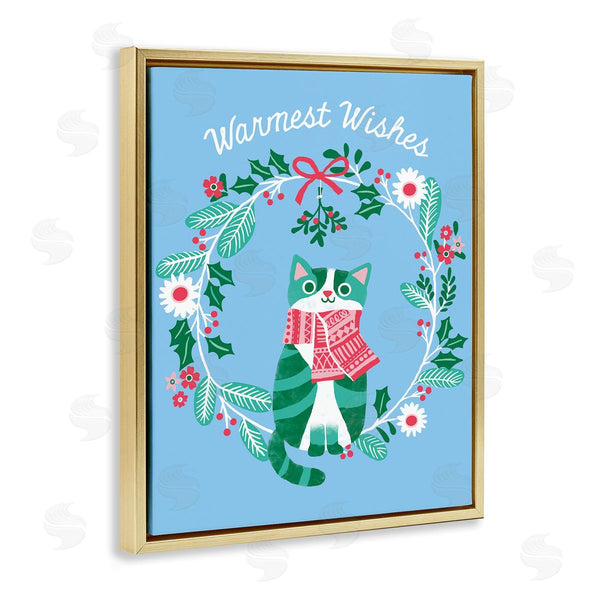 Stupell Industries Riley Hutchens | Warmest Wishes Seasonal Cat