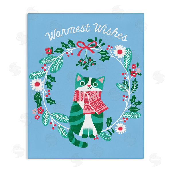 stupell industries Riley Hutchens | Warmest Wishes Seasonal Cat