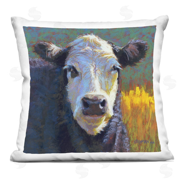 stupell industries Rita Kirkman | Close Up Cow Portrait Printed Throw Pillow