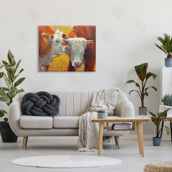 Stupell Industries Rita Kirkman | Cow Licking Farm Animals Wall Art