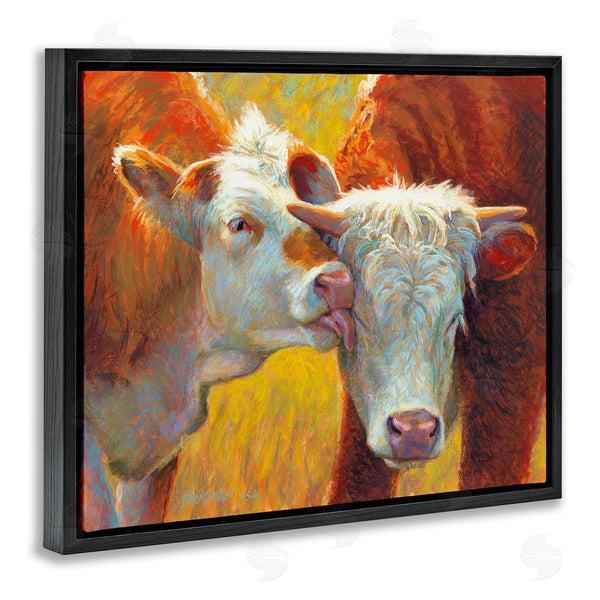 Stupell Industries Rita Kirkman | Cow Licking Farm Animals Wall Art