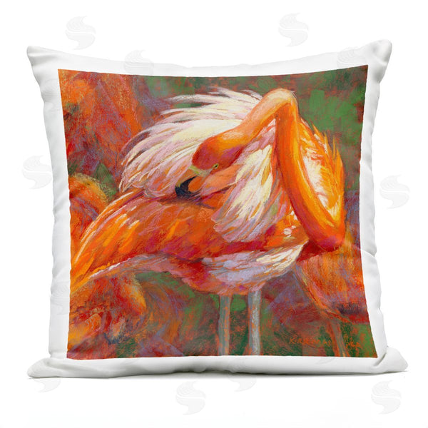 Stupell Industries Rita Kirkman | Flamingo Preening Feathers Wildlife Printed Throw Pillow