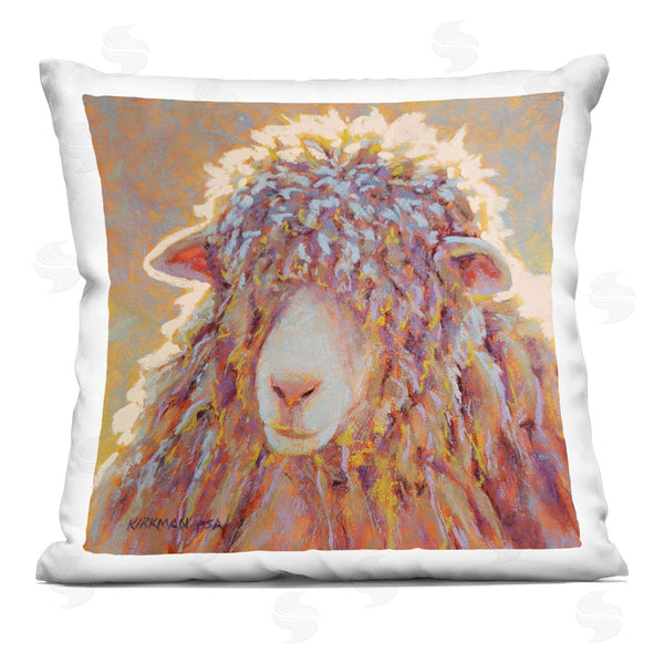 stupell industries Rita Kirkman | Fluffy Sheep Sunlit Portrait Printed Throw Pillow