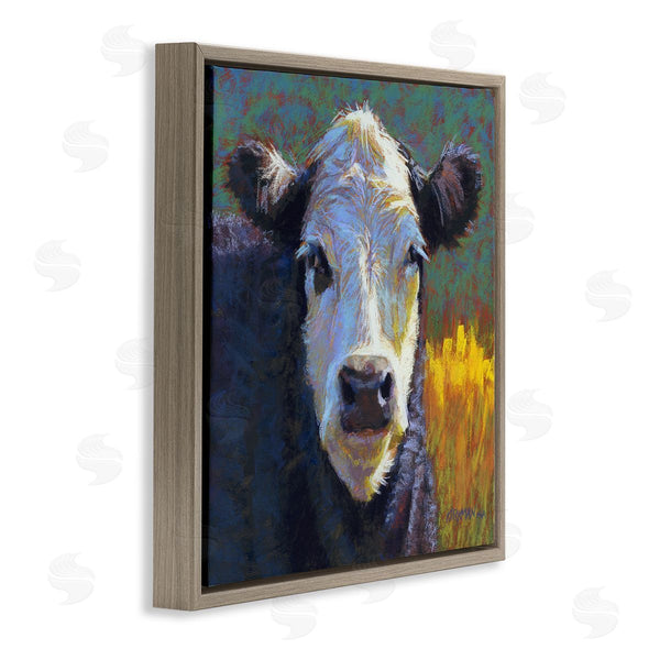 Stupell Industries Rita Kirkman | Fuzzy Cow Farm Animal Portrait Wall Art