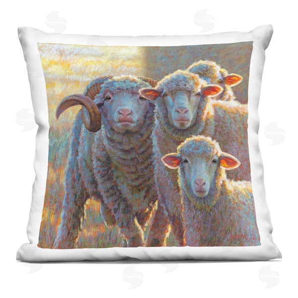 stupell industries Rita Kirkman | Happy Country Sheep Flock Printed Throw Pillow
