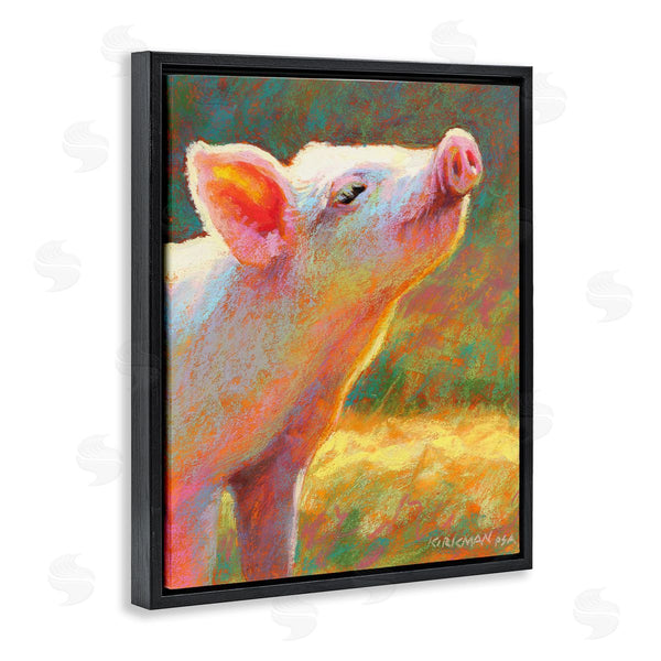 Stupell Industries Rita Kirkman | Happy Pink Pig Sunny Farm Wall Art