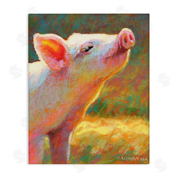 stupell industries Rita Kirkman | Happy Pink Pig Sunny Farm Wall Art