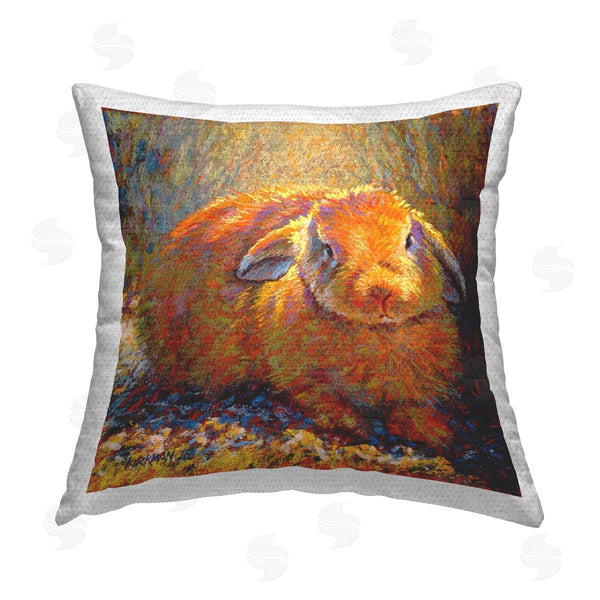 Stupell Industries Rita Kirkman | Impressionist Brown Rabbit Printed Throw Pillow