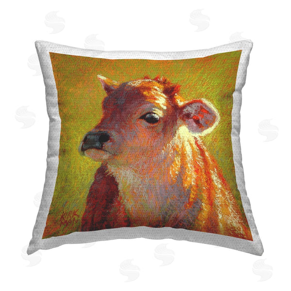 Stupell Industries Rita Kirkman | Impressionist Sunlit Cow Printed Throw Pillow