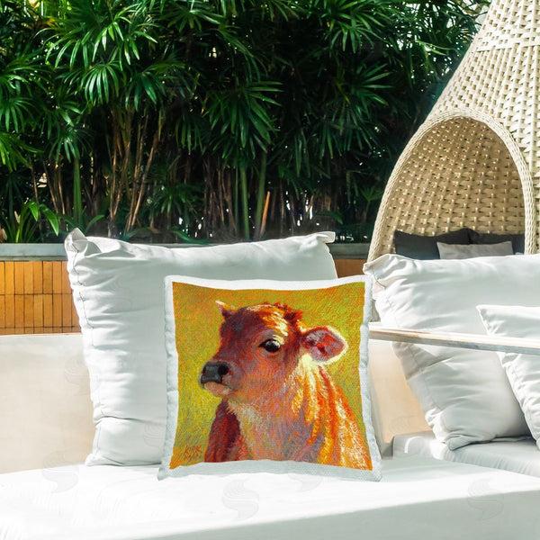 Stupell Industries Rita Kirkman | Impressionist Sunlit Cow Printed Throw Pillow