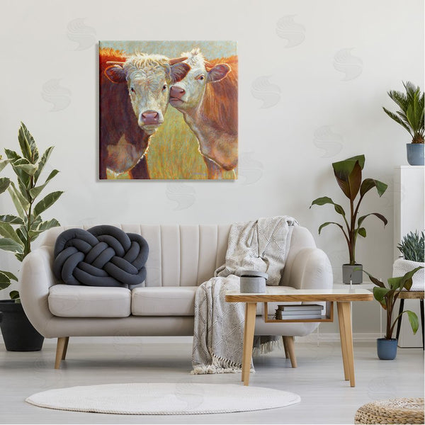 Stupell Industries Rita Kirkman | Kissing Cows Farm Animals Wall Art