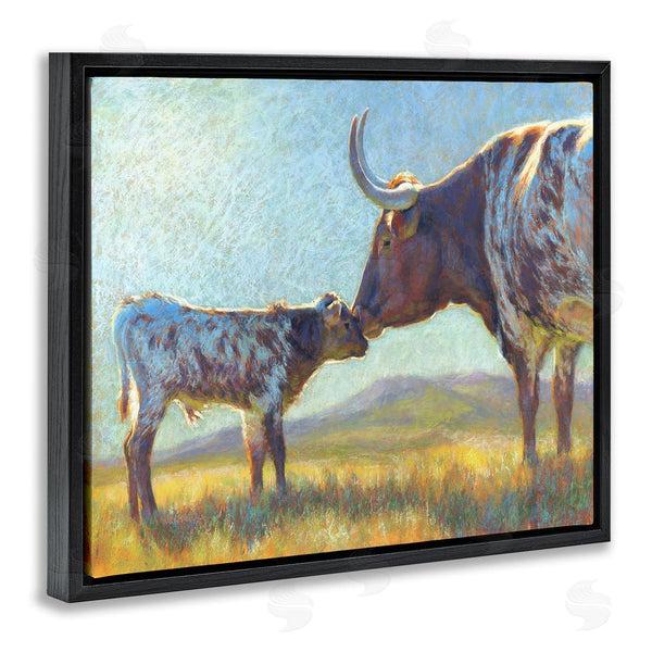 Stupell Industries Rita Kirkman | Mother Cattle Calf Sunlit Farm Wall Art