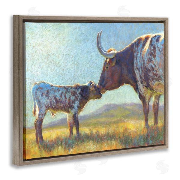 Stupell Industries Rita Kirkman | Mother Cattle Calf Sunlit Farm Wall Art