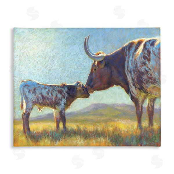 stupell industries Rita Kirkman | Mother Cattle Calf Sunlit Farm Wall Art