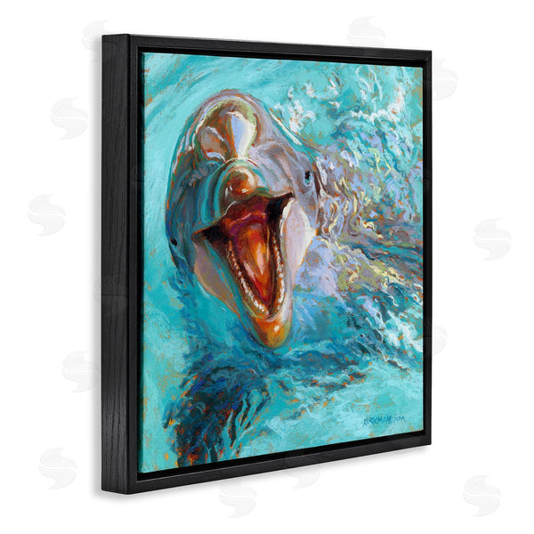 Stupell Industries Rita Kirkman | Smiling Dolphin Water Splash Wall Art