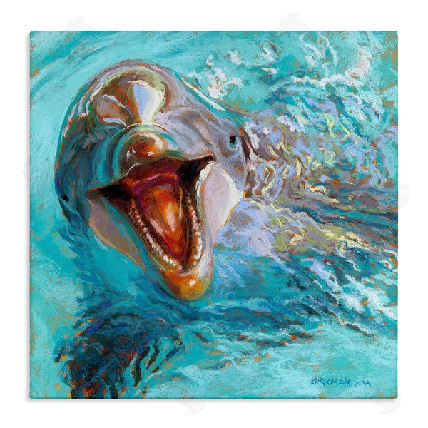 stupell industries Rita Kirkman | Smiling Dolphin Water Splash Wall Art