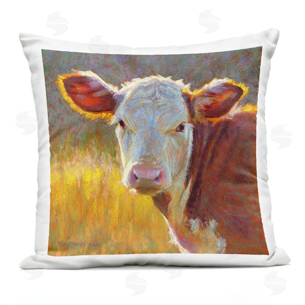 Stupell Industries Rita Kirkman | Sunlit Farm Cow Animal Printed Throw Pillow