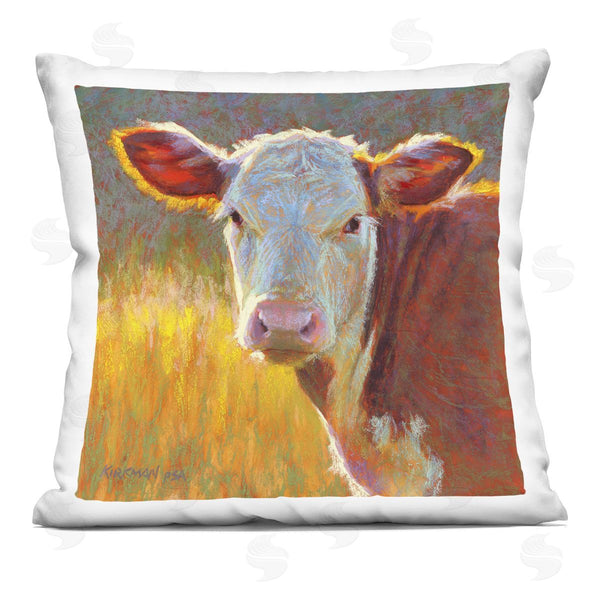 stupell industries Rita Kirkman | Sunlit Farm Cow Animal Printed Throw Pillow