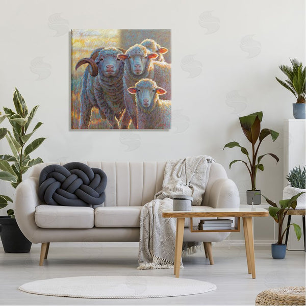 Stupell Industries Rita Kirkman | Sunlit Sheep Family Farm Animals Wall Art