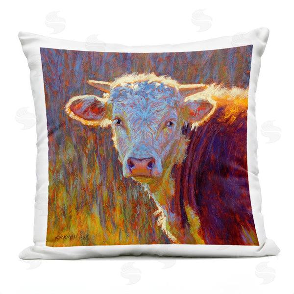 Stupell Industries Rita Kirkman | Vivid Cow Face Portrait Printed Throw Pillow