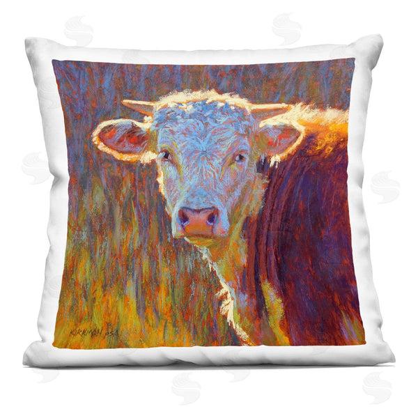 stupell industries Rita Kirkman | Vivid Cow Face Portrait Printed Throw Pillow