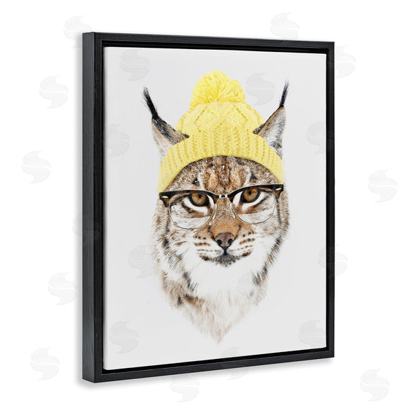 Stupell Industries Robert Farkas | Bobcat Hipster Beanie Wildlife Wall Art
