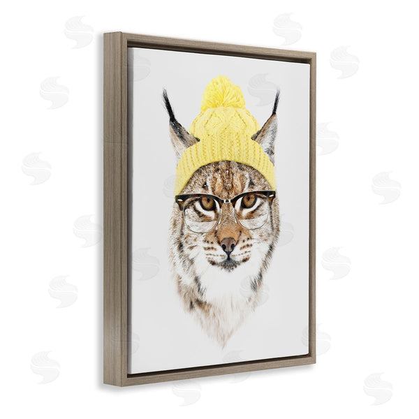 Stupell Industries Robert Farkas | Bobcat Hipster Beanie Wildlife Wall Art