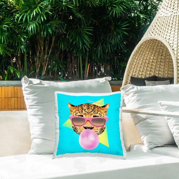 Stupell Industries Robert Farkas | Groovy Glasses Leopard Printed Throw Pillow