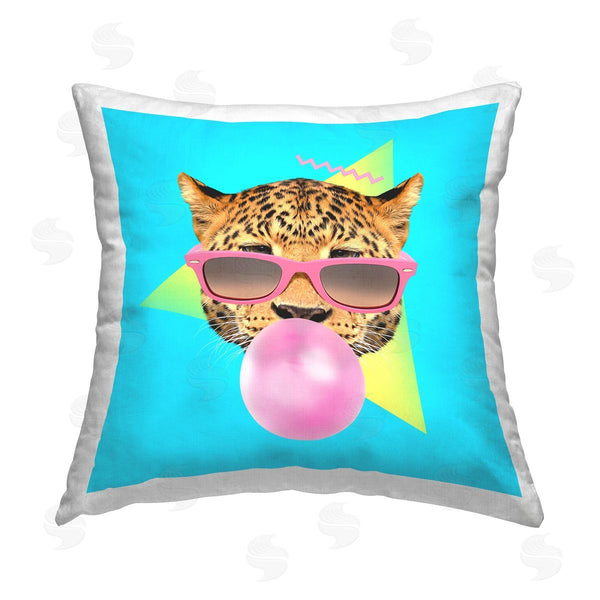 stupell industries Robert Farkas | Groovy Glasses Leopard Printed Throw Pillow