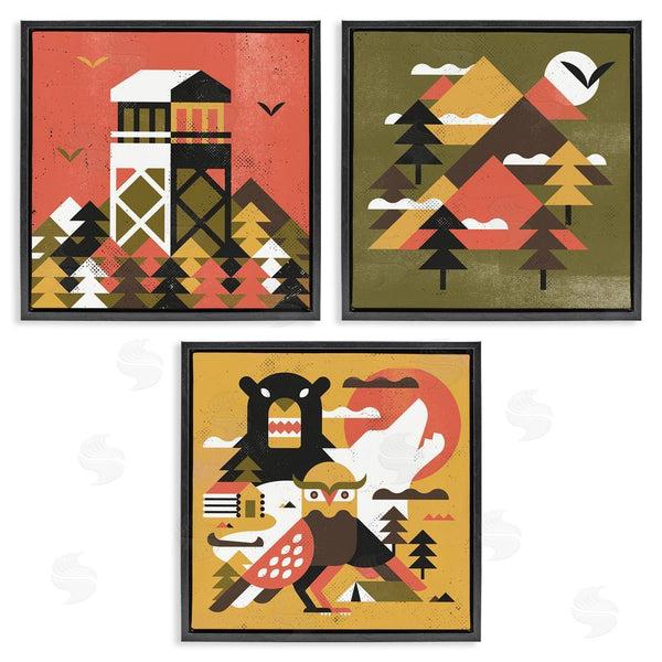 Stupell Industries Robert John Paterson | Rustic Forest Animal Camp Shapes Wall Art
