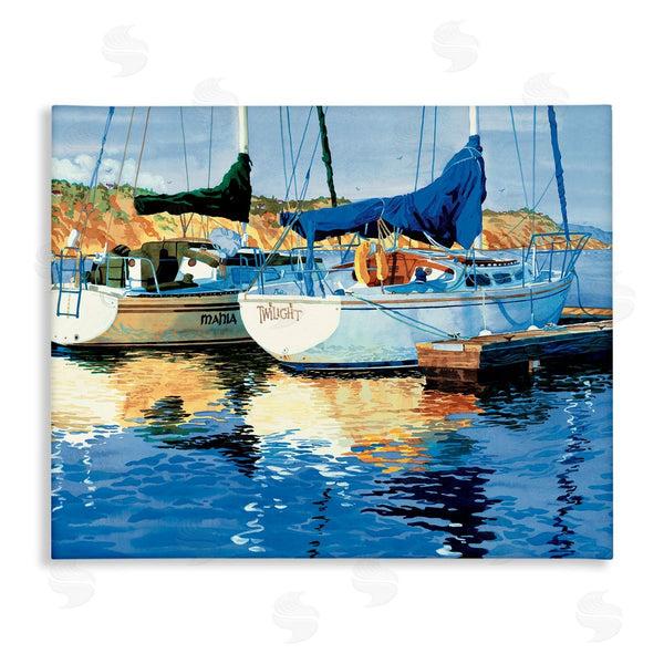 stupell industries Robin Altman | Boats at Marina Dock Wall Art