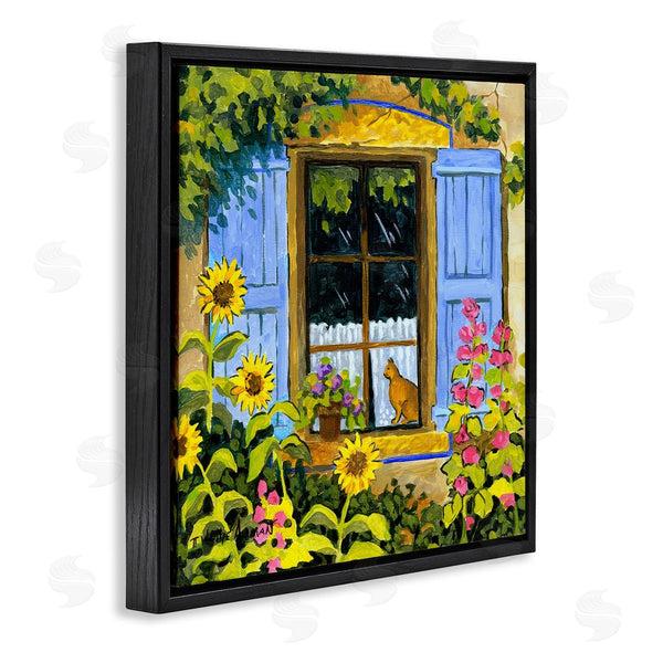 Stupell Industries Robin Altman | Cat In Garden Window Wall Art