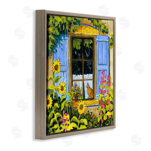 Stupell Industries Robin Altman | Cat In Garden Window Wall Art