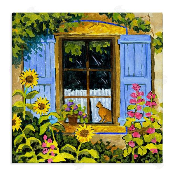 stupell industries Robin Altman | Cat in Garden Window Wall Art