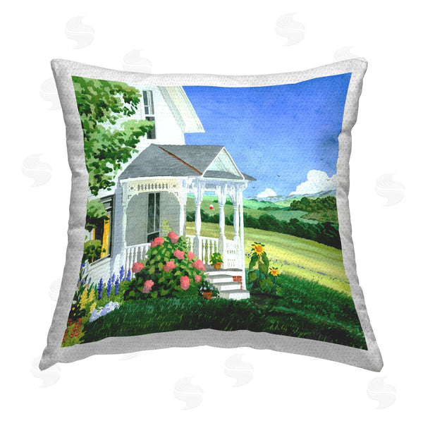 Stupell Industries Robin Altman | Cottage Garden Lawn Landscape Printed Throw Pillow