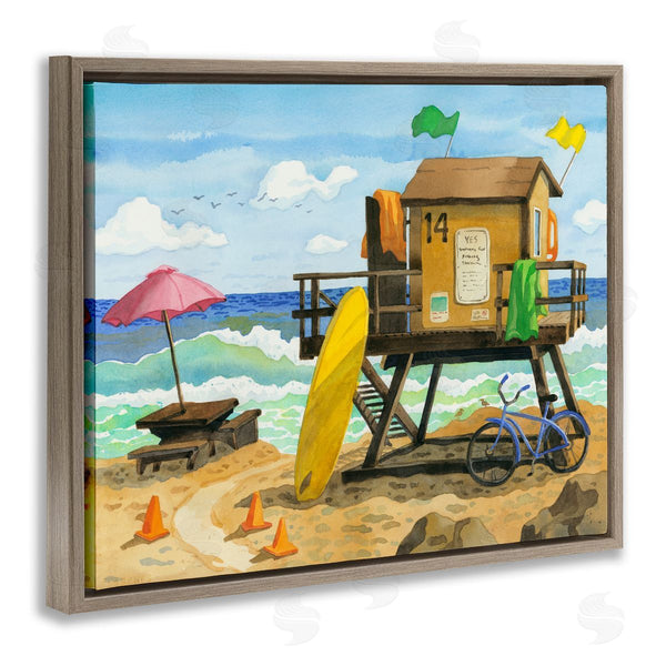 Stupell Industries Robin Altman | Lifeguard Hut On Beach Wall Art