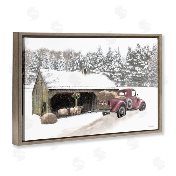 Stupell Industries Robin-Lee Viera | Snowy Winter Farm Sheep