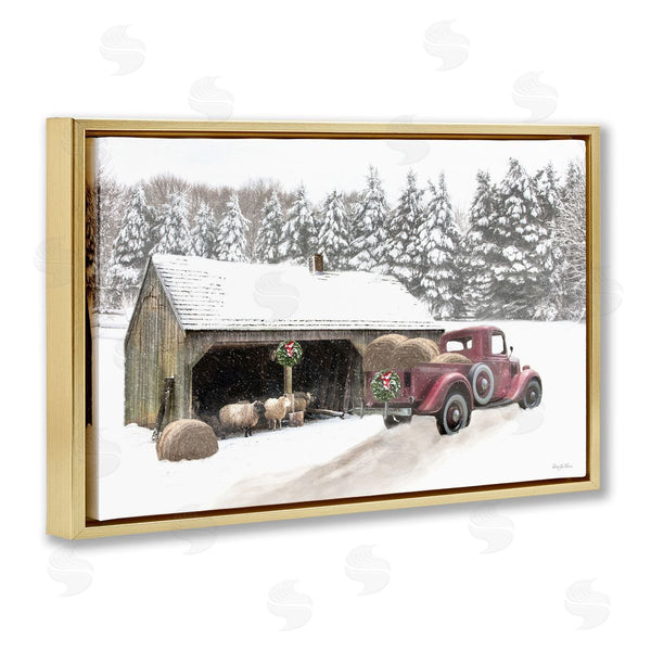 Stupell Industries Robin-Lee Viera | Snowy Winter Farm Sheep