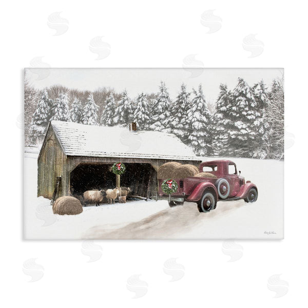 stupell industries Robin-Lee Viera | Snowy Winter Farm Sheep