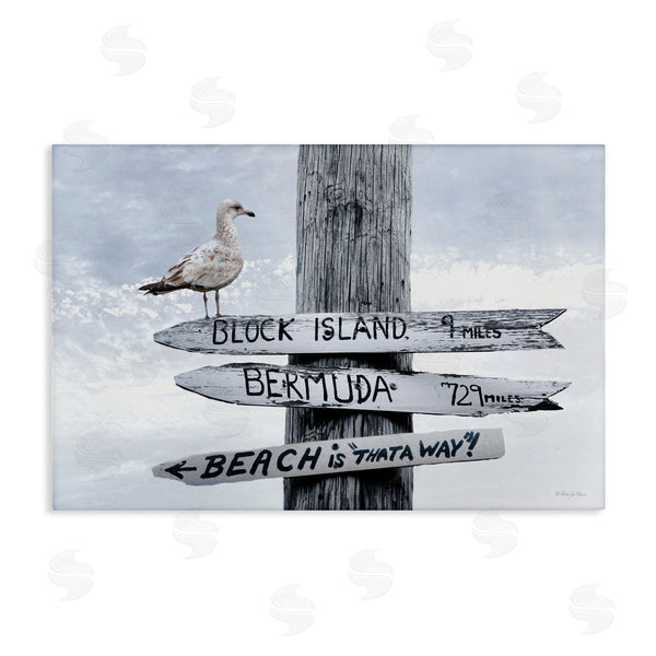 stupell industries Robin-Lee Viera | Vacation Beach Signs with Seagull