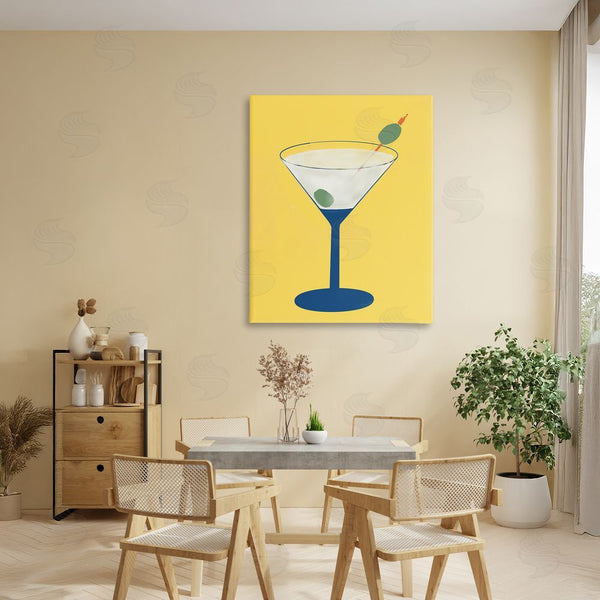 Stupell Industries Robin Maria | Martini Glass Over Yellow Wall Art